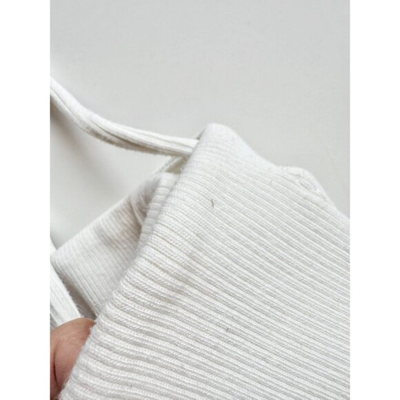 ORSEUND IRIS White Ribbed Knit Square Neck Cropped Tube Tank Top, Size S - Picture 9 of 15
